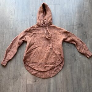 EUC Madewell Wilmington Hoodie Sweater - size XXS - pink/cream/orange